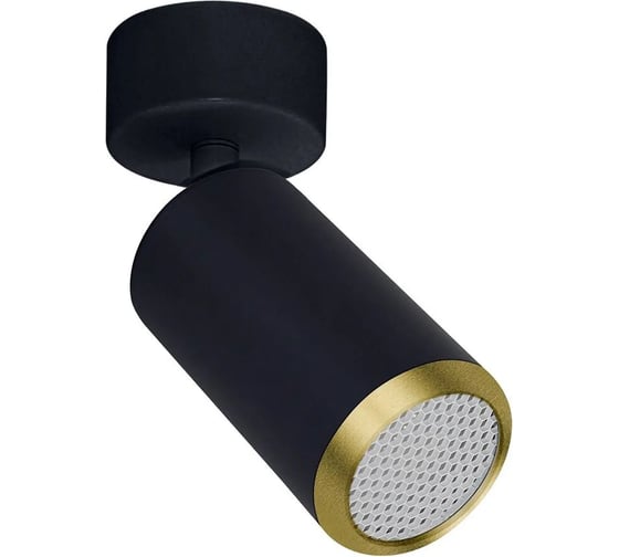 Изображение товара Светильник точечный De Fran накладной, черный с золотом, СОТА GU10 35Вт, поворотный, AL-2512 BKG