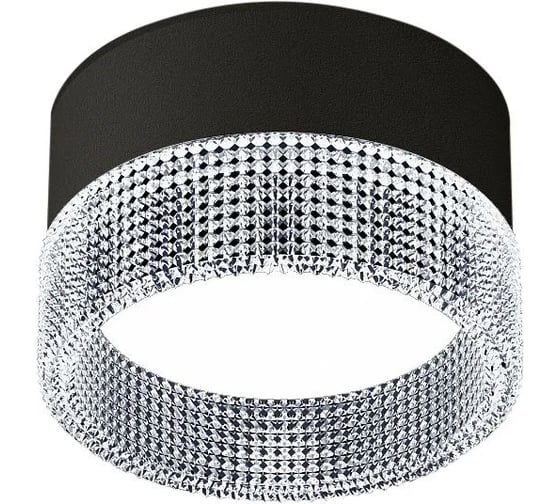 Изображение товара Светильник точечный De Fran накладной, черный и прозрачный, БЕЛОНА GX53, AL-5635 BKCL