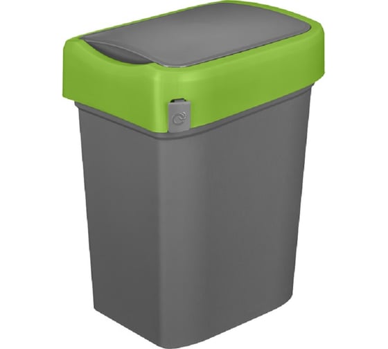 Изображение товара Контейнер для мусора Restola п/п 245x196x345 10 л с крышкой цв. зелёный 36776