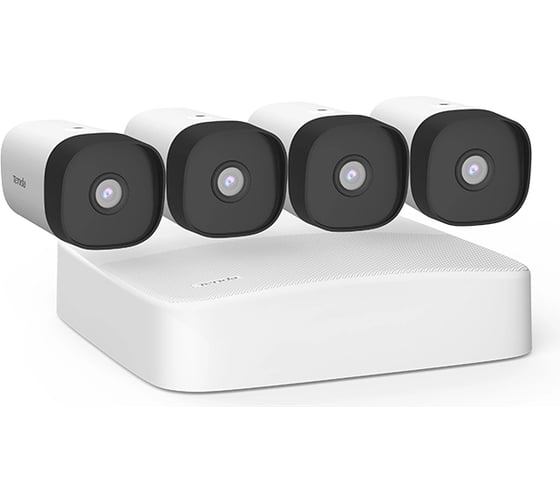 Изображение товара Система видеонаблюдения Tenda K4P-4TR 4 цилиндрических уличных IP-камеры IT7-PRS и видеорегистратор, 2560x1440, 25 кадр./сек, CMOS, 4Мп, PoE, ночная съемка, датчик движения, IP66 10000110414