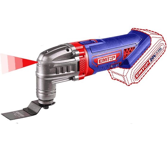 Изображение товара Аккумуляторный многофункциональный инструмент emtop 20 В, 5000-20000 об/мин, угол качания: 3,2 6 регулировок скорости ELMF20221