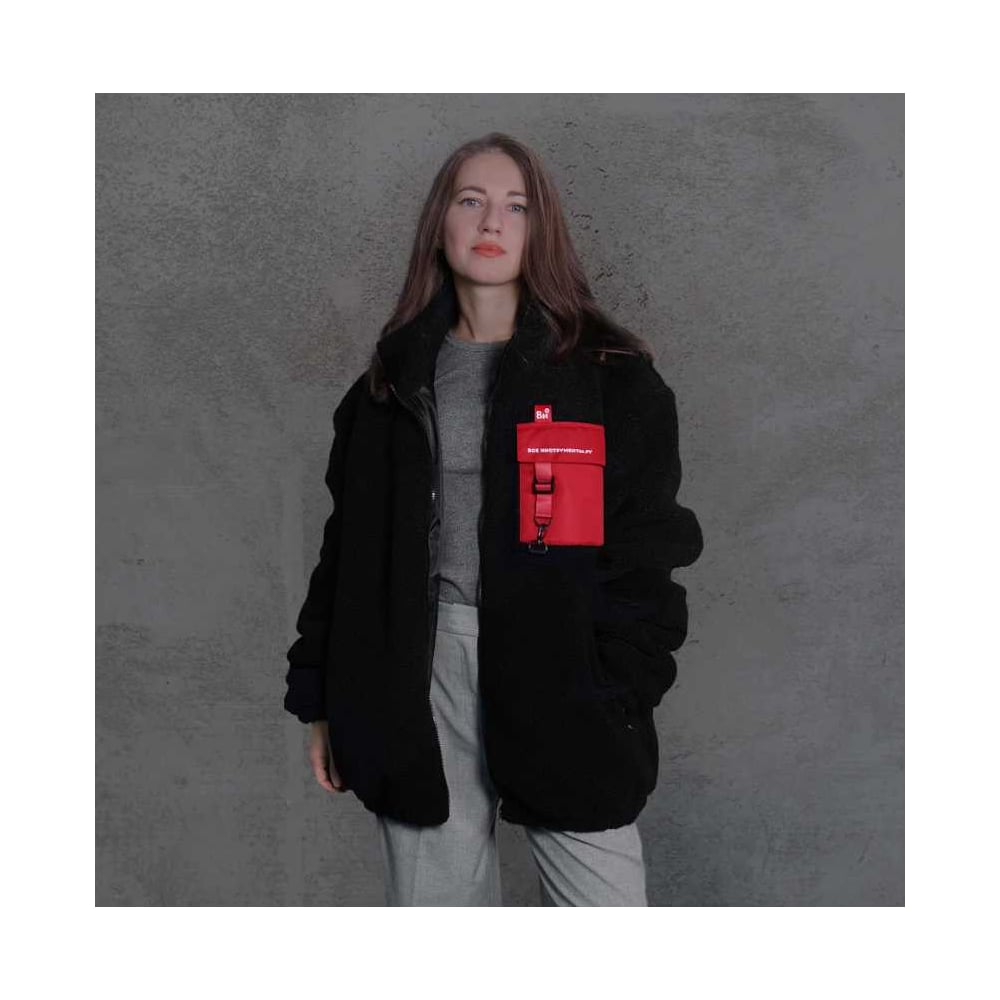 Изображение товара Куртка чебурашка ВИ 2XL из шерпы для холодной погоды унисекс черный