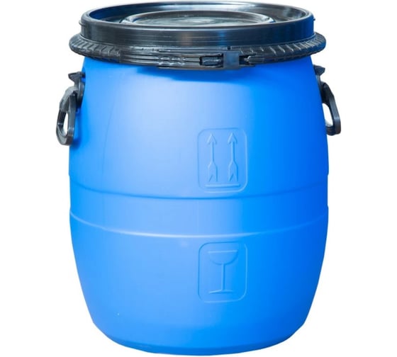 Изображение товара Бочка BlackWeld п/э 48л. круглая, с крышкой и обручем, с ручками синий 145151