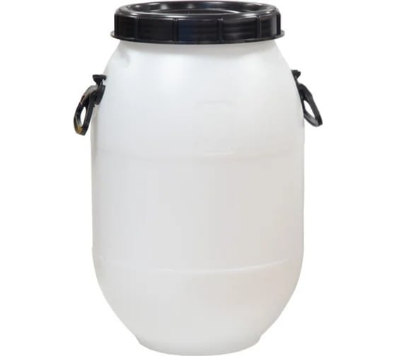 Изображение товара Бочка BlackWeld п/э 50л. круглая, с винтовой крышкой, с вкладышем внутри, с усиленой ручкой неокрашенный 145152
