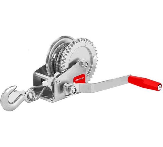 Изображение товара Барабанная лебедка emtop тяговая способность 1000 фунтов, 460 кгс, диаметр 4.8 мм, длина 8 м, передаточное отношение 4.1:1 EMJW1101