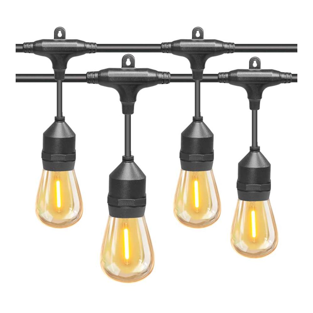 Гирлянда General Lighting Systems Белт-лайт Gen-Beltlight-W-20M-50E27-IP65, длина гирлянды 20м, 50 патронов под лампу Е27, шаг между патронами 40см + шнур 1,5м, сечение провода 2*0,5мм, 8А, лампы в комплект не входят, черный 663010