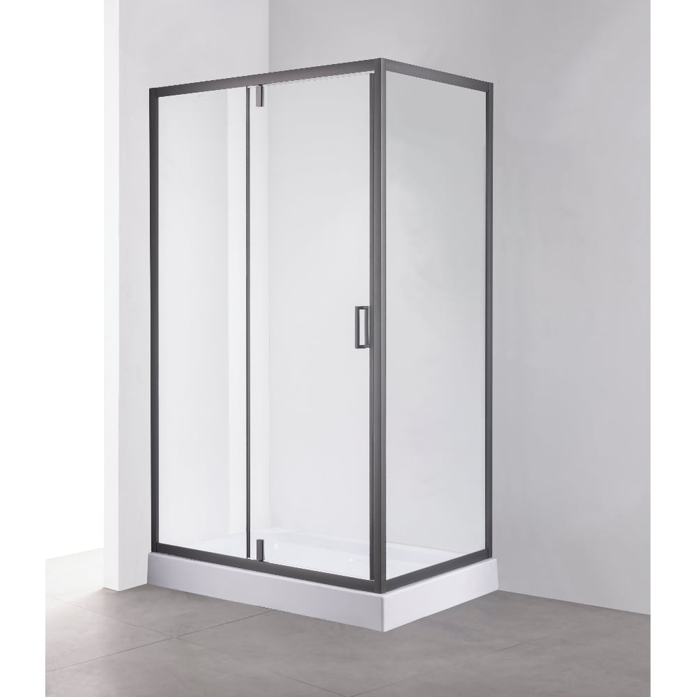 Изображение товара Душевой уголок OLIVE'S DUERO прямоугольный 1200х800 мм черный с распашными шторками