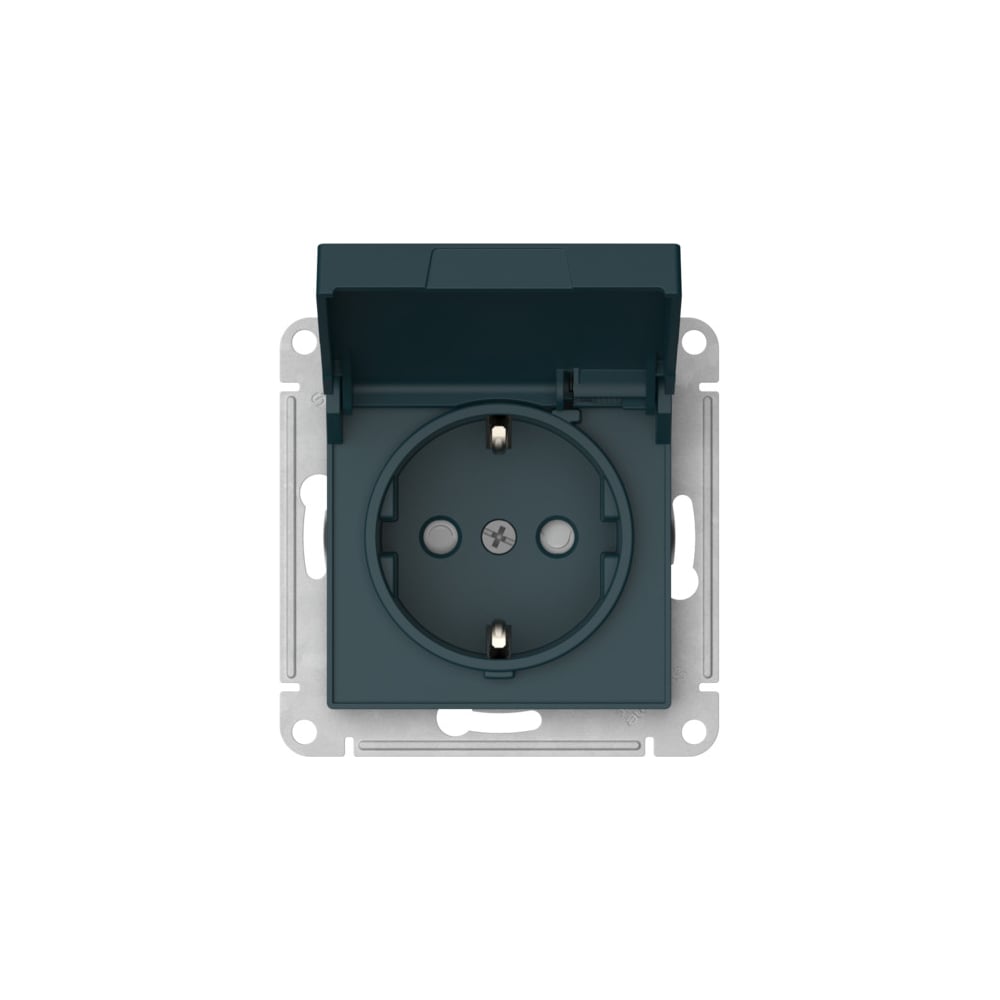 Изображение товара Розетка Systeme Electric ATLASDESIGN с заземлением IP20 16А изумрудная