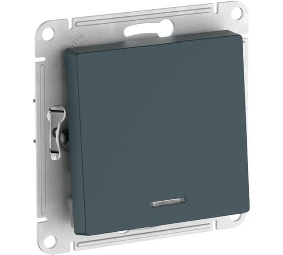 Изображение товара 1-клавишный переключатель с подсветкой Systeme Electric ATLASDESIGN сх.6а, 10АХ, мех., быстрозажим. клем., ИЗУМРУД ATN000863S