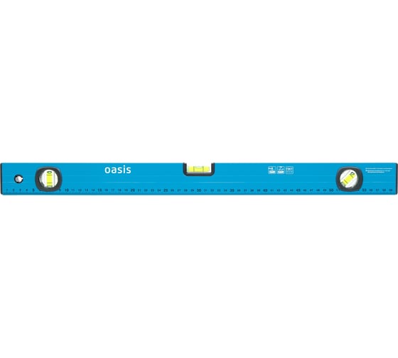 Изображение товара Уровень алюминиевый коробчатый Oasis 600 мм, 3 глазка, линейка 103040500006