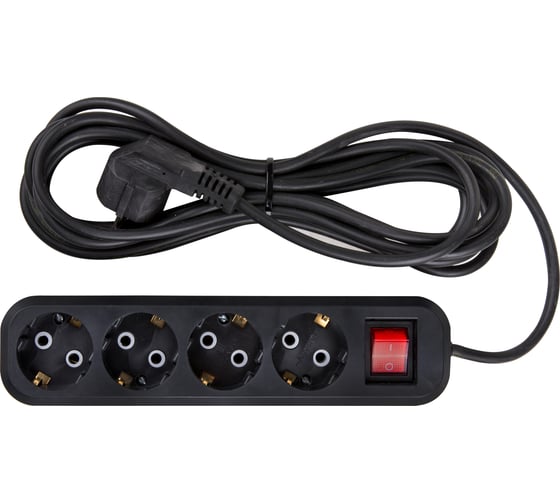 Изображение товара Бытовой удлинитель АТЛАНТ ПВС 3х0,75 ГОСТ 3500Вт 4 гнезда 3м с выключателем 80022