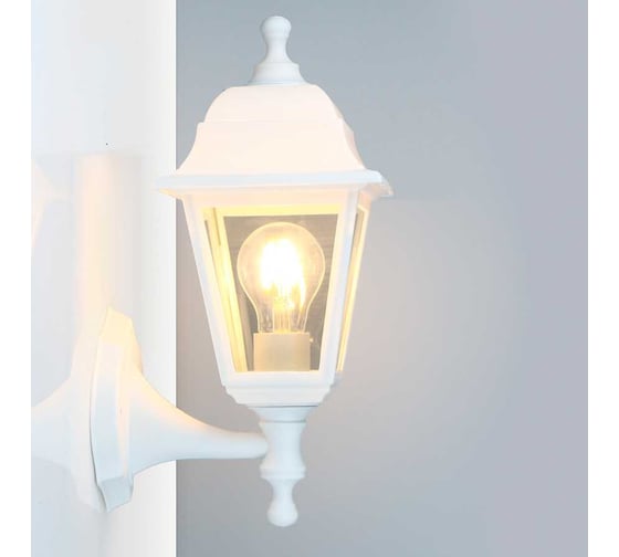 Изображение товара Фасадный светильник General Lighting Systems Пушкинский средний (195*150*345), GWL-E27-M-IP65, патрон Е27, под лампу до 50Вт, направление лампы вверх, корпус пластик + стекло, белый 662446