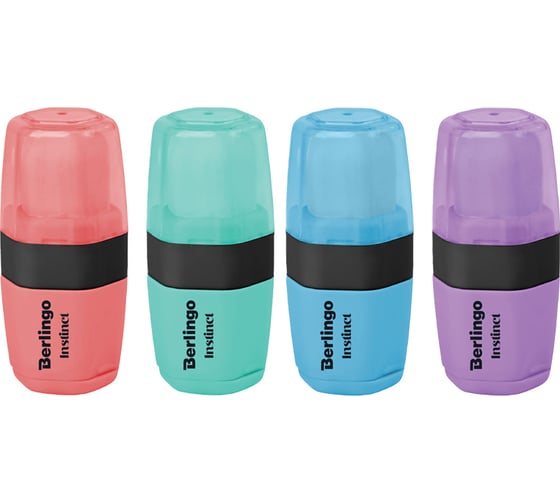 Изображение товара Пластиковая точилка с ластиком BERLINGO Instinct 1 отверстие, контейнер, ассорти BLc_00580