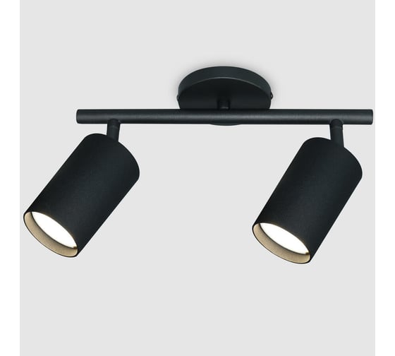 Изображение товара Накладной светильник на основании (спот) General Lighting Systems двойной General серия Башня (D55*H100мм) GWL-2GU10-M-IP20, круглое основание, направленный свет, два патрона под лампу GU10, корпус металл, черный 661831