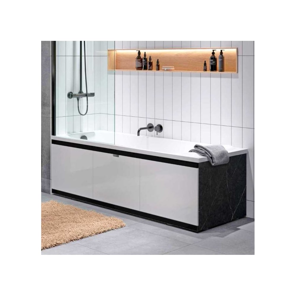 Изображение товара Экран под ванну ALAVANN МДФ Rita Black 1.8 раздвижной черный