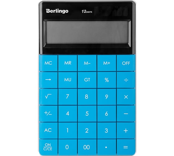 Изображение товара Настольный калькулятор Berlingo Power TX 12 разрядов, двойное питание, 165х105х13 мм, синий CIB_100