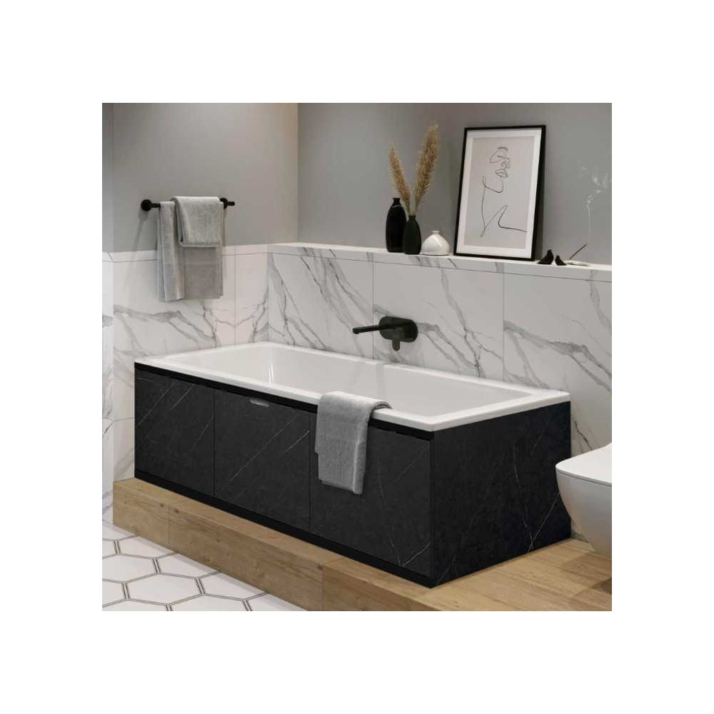 Изображение товара Экран под ванну ALAVANN МДФ Rita Black 1.8 раздвижной черный мрамор