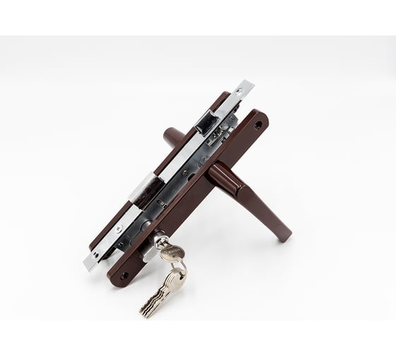 Изображение товара Замок врезной СКОБЯНОЙ мод,153U-20 коричневый, с вертушкой 010174