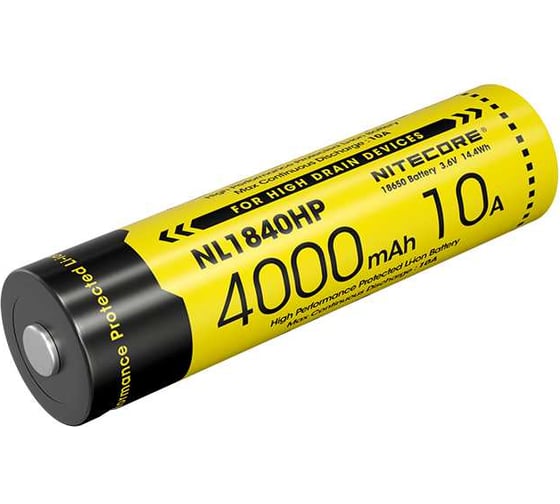 Изображение товара Аккумулятор NITECORE NL1840HP 18650 Li-ion 3.6v 10A 4000mAh 0643