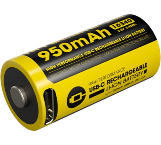 Изображение товара Аккумулятор NITECORE NL169R USB-C RCR123/16340 Li-ion 3.7v 950mAH 0595
