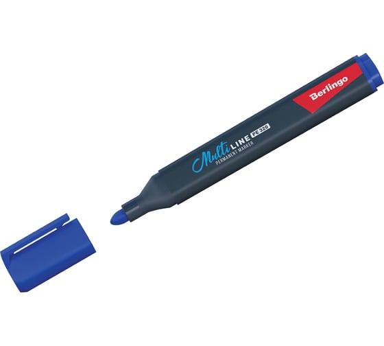 Изображение товара Перманентный маркер Berlingo Multiline PE320 синий, пулевидный, трехгранный, 3 мм BMc_17202