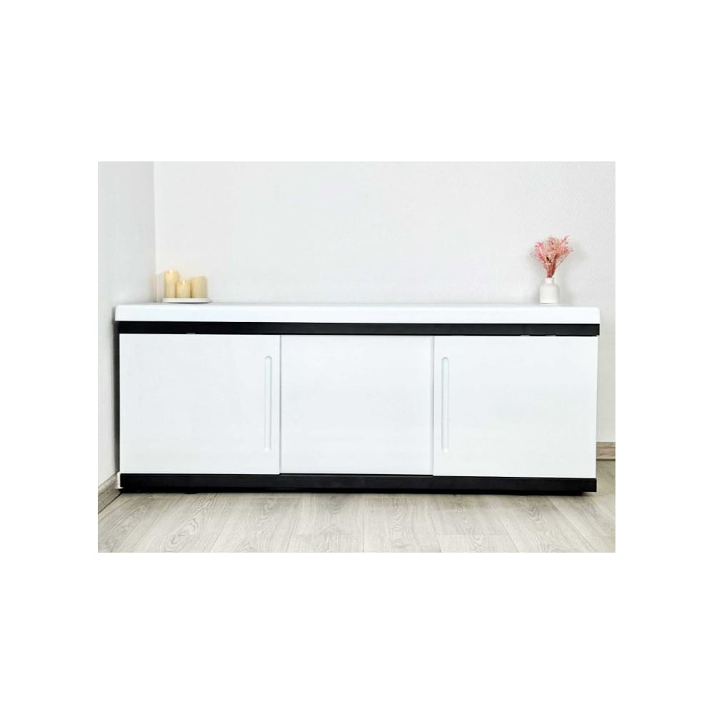 Изображение товара Экран под ванну ALAVANN МДФ Alt Black 1,5 белый раздвижной современный дизайн