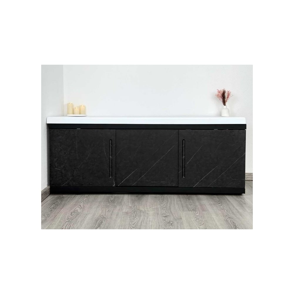 Изображение товара Экран под ванну ALAVANN МДФ Alt Black 1,5 чёрный мрамор ALV1201004