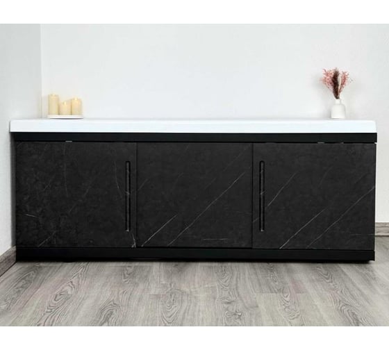 Изображение товара Экран под ванну ALAVANN МДФ Alt Black 1,5 чёрный мрамор ALV1201004