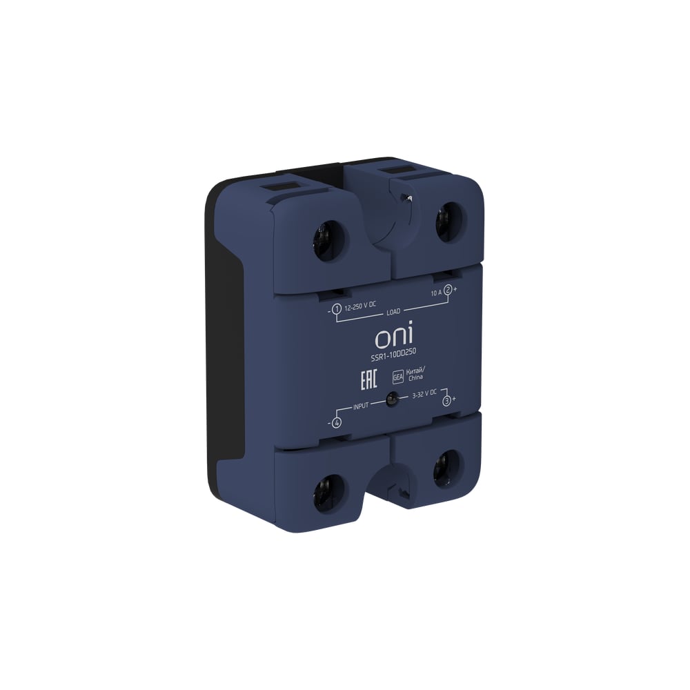 Изображение товара Реле твердотельное ONI SSR1 10А 3-32В DC 12-250В DC SSR1-10DD250