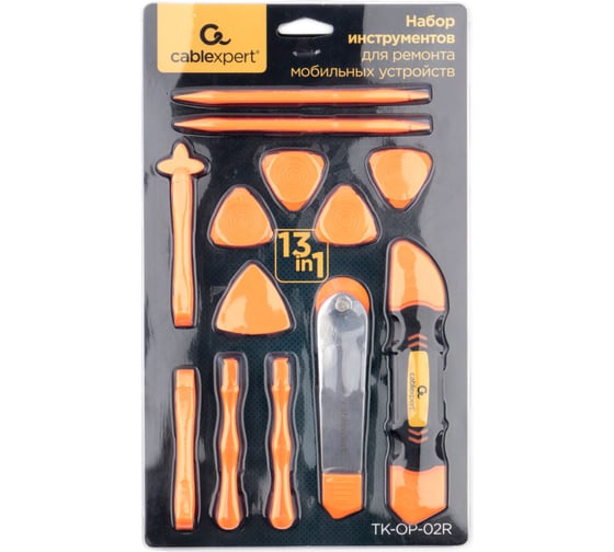 Изображение товара Набор инструментов для вскрытия корпуса мобильной техники Cablexpert, 13 предметов TK-OP-02R