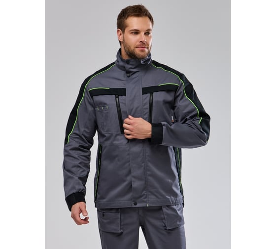 Изображение товара Куртка ООО ГУП Бисер Премиум серый/черный/лимон 96-100/170-176 4620202854094