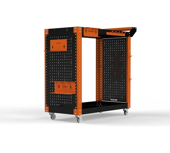 Изображение товара Тележка инструментальная ООО Металекс Тип 2 800x350x800 мм, 2-е полки, оранжево-черный 118122