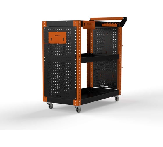 Изображение товара Тележка инструментальная ООО Металекс Тип 2 700x350x800  мм, 3 полки, оранжево-черный 118159