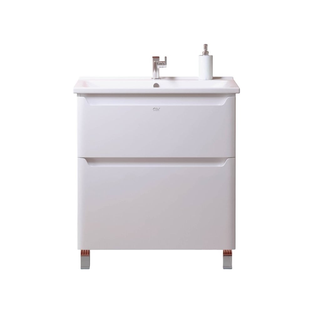 Изображение товара Удобная белая тумба ALAVANN Lana 80 с двумя ящиками и системой доводчика