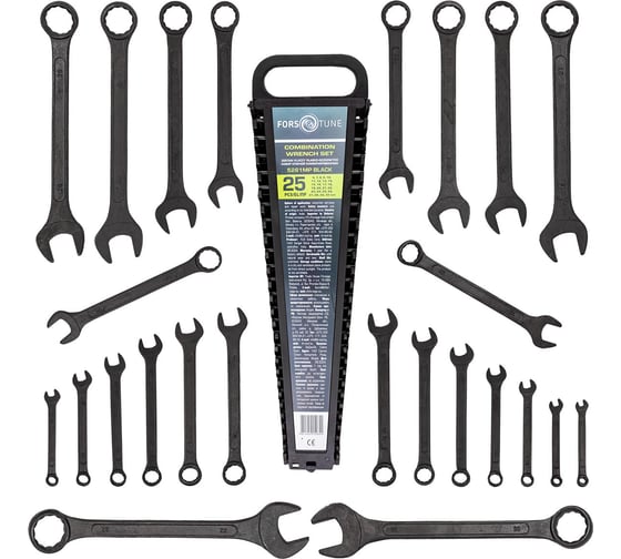 Изображение товара Ключи комбинированные FORS&TUNE набор 25 предметов (6-28, 30, 32 мм) FORSandTUNE-5261MP BLACK(65056)