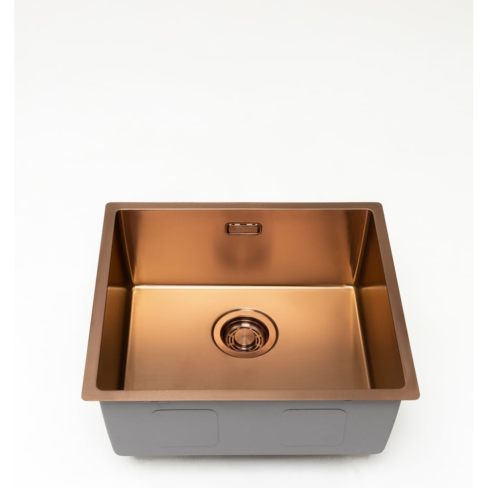 Изображение товара Квартиратная мойка Grandex AQUA OPTIMA 49 PVD COPPER с измельчителем и сифонным комплектом