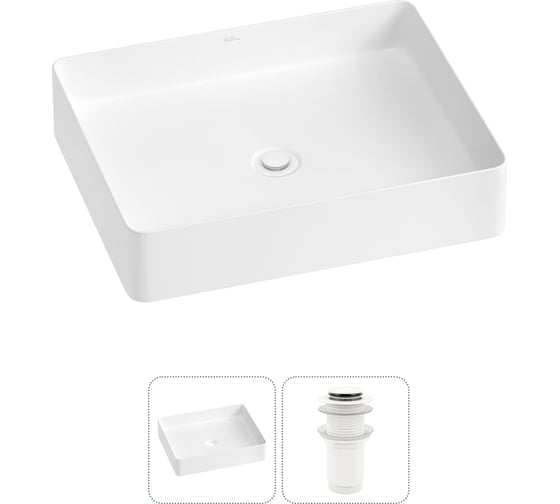 Изображение товара Набор Wellsee 2 в 1 FreeDom 2.0 накладная раковина 51x40 см 20214506R