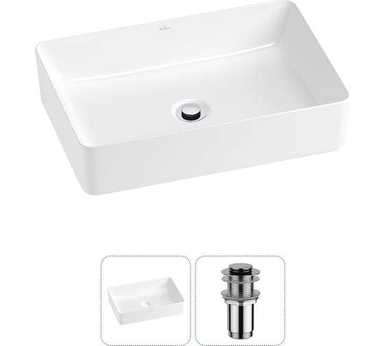 Изображение товара Набор Wellsee 2 в 1 FreeDom 2.0 накладная раковина 50x34 см 20214439R
