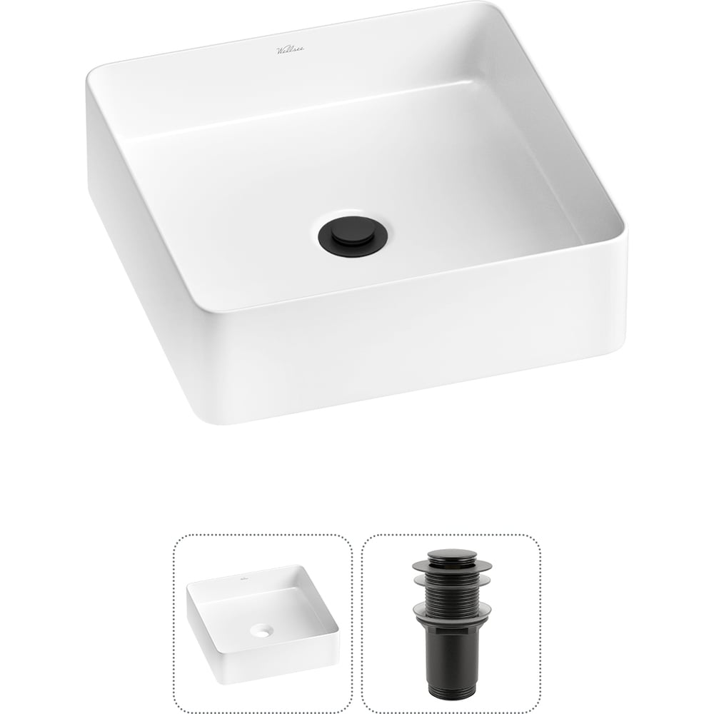 Изображение товара Накладная раковина Wellsee FreeDom 2.0 36x36 см фарфор RefCeram белая