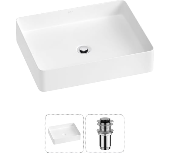 Изображение товара Набор Wellsee 2 в 1 FreeDom 2.0 накладная раковина 51x40 см 20214503R
