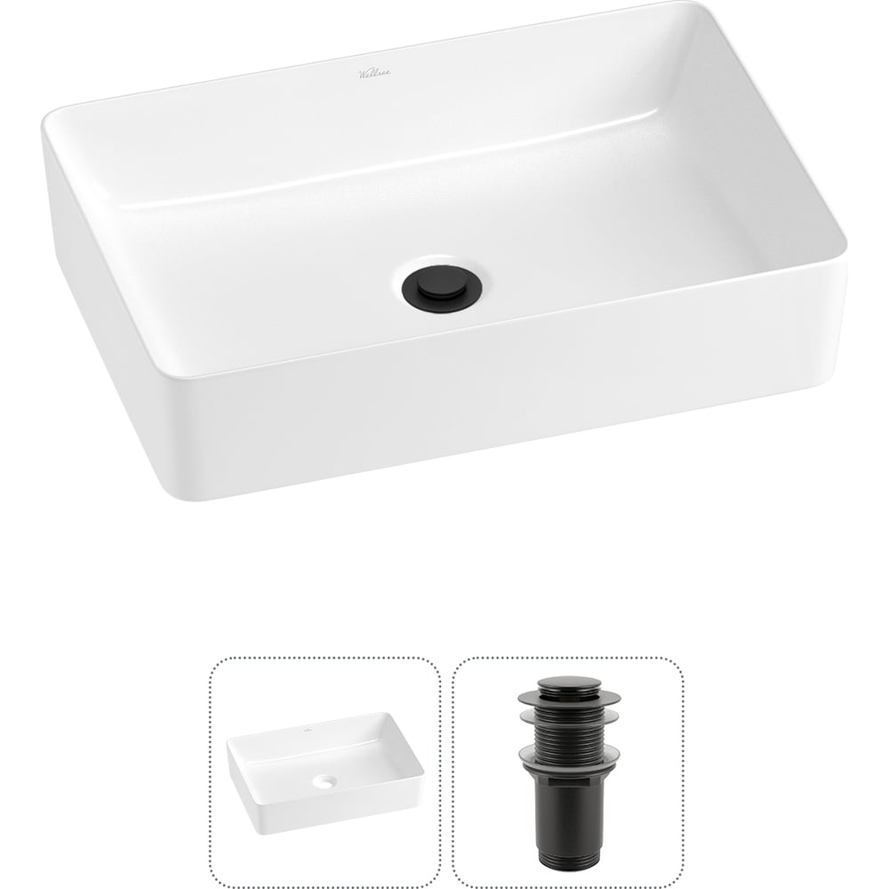 Изображение товара Накладная раковина Wellsee FreeDom 2.0 50х34 см фарфор белая