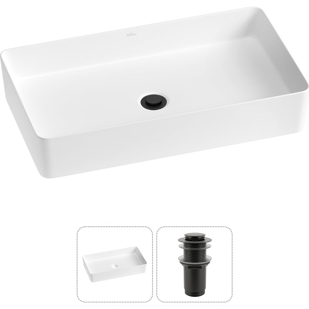 Изображение товара Накладная раковина Wellsee FreeDom 2.0 60x34 см фарфор матовая белая