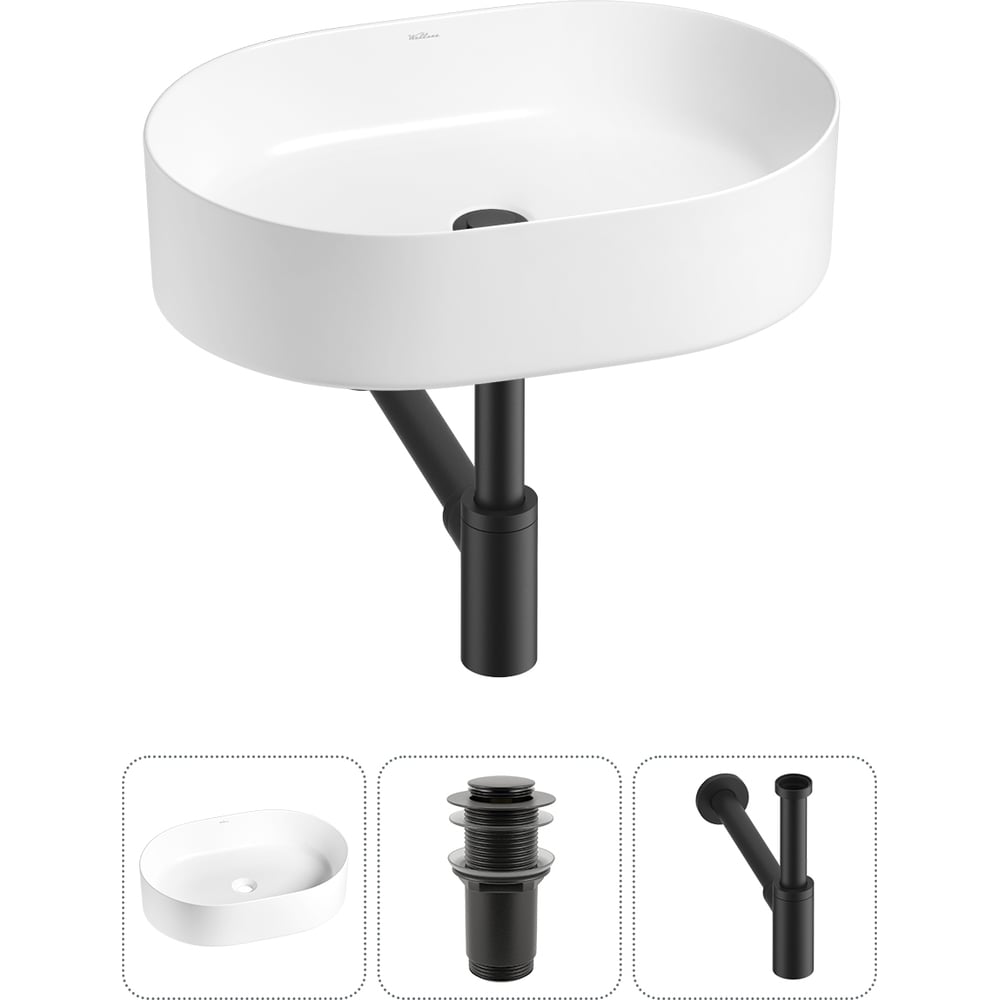 Изображение товара Накладная раковина Wellsee Belle Spa овальная белая фарфор 50x37 см