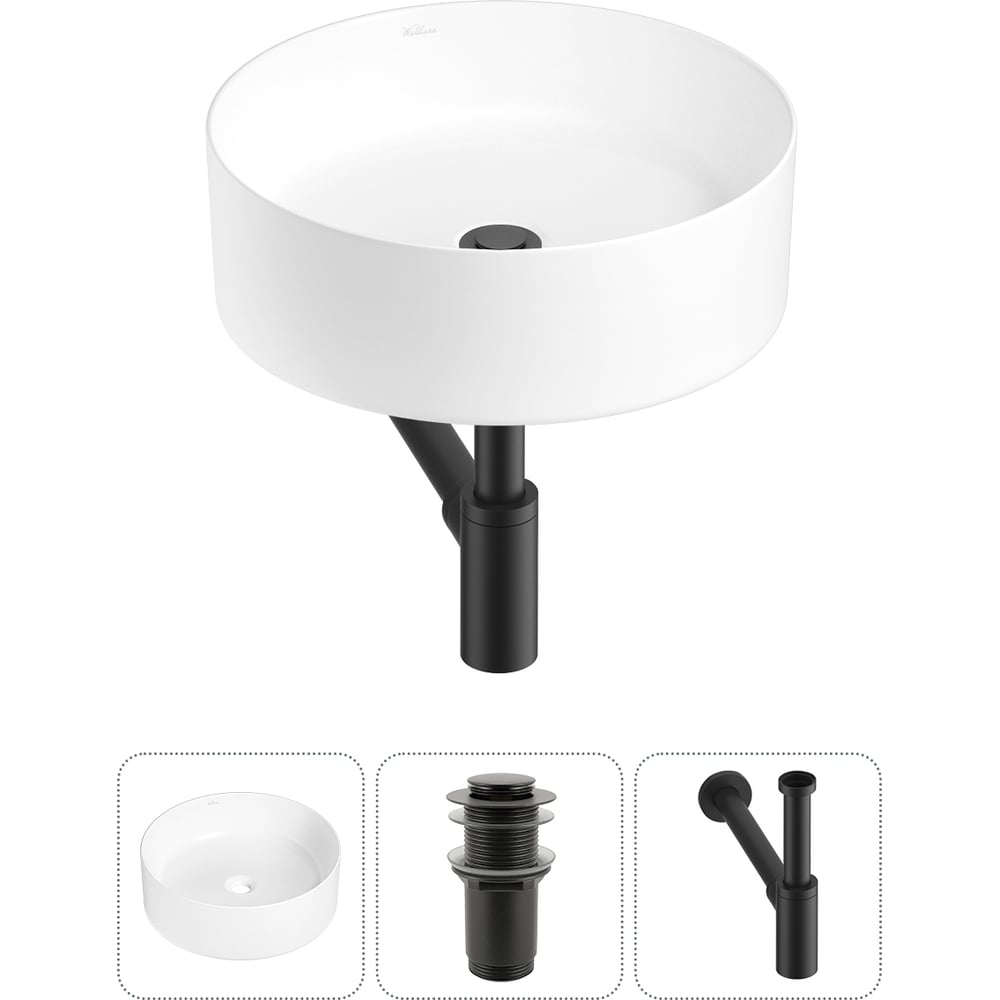 Изображение товара Накладная раковина Wellsee 3 в 1 Belle Spa диаметром 38 см фаянс белая оптимальное решение для ванн