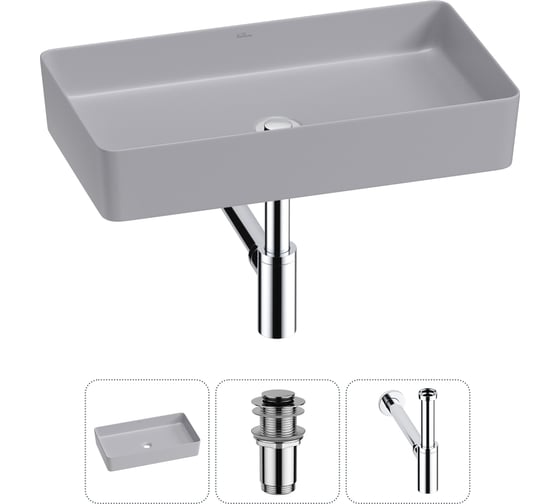 Изображение товара Набор Wellsee 3 в 1 FreeDom 2.0 накладная раковина 60x34 см 20214580R