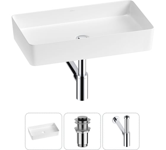 Изображение товара Набор Wellsee 3 в 1 FreeDom 2.0 накладная раковина 60x34 см 20214539R