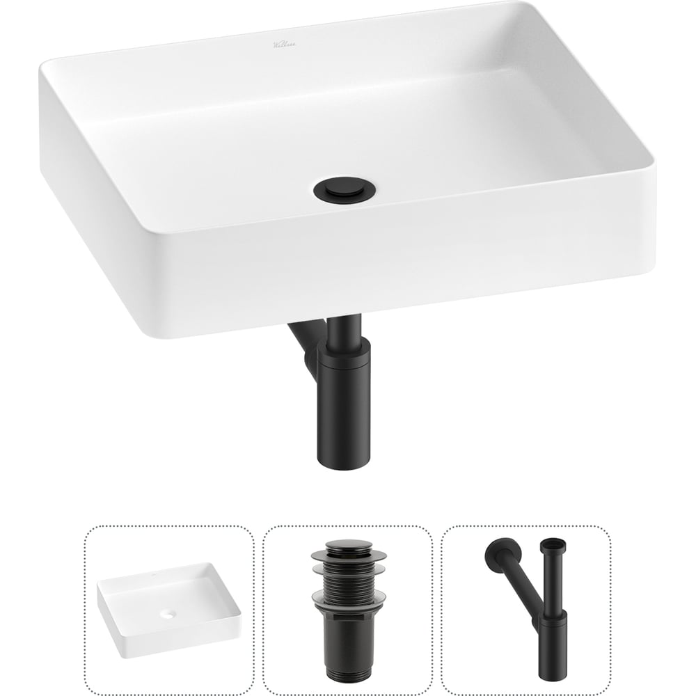 Изображение товара Накладная раковина Wellsee FreeDom 2.0 51x40 см современный дизайн белая