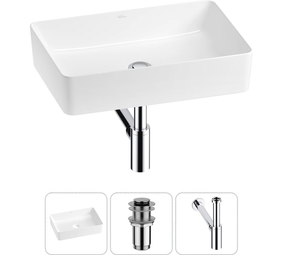 Изображение товара Набор Wellsee 3 в 1 FreeDom 2.0 накладная раковина 50x34 см 20214443R