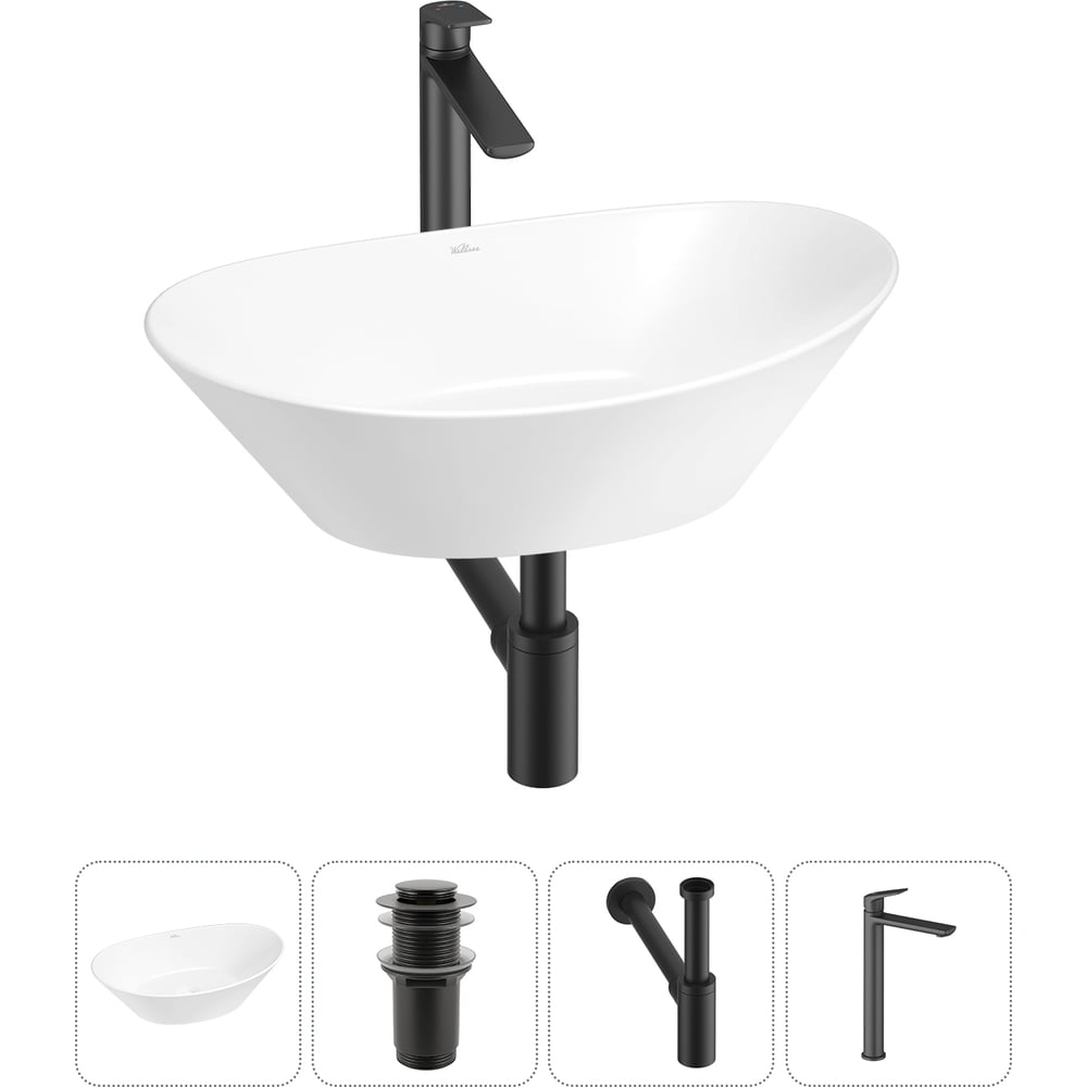 Изображение товара Накладная раковина Wellsee 4 в 1 Dulcet Tones 36x25 см белая