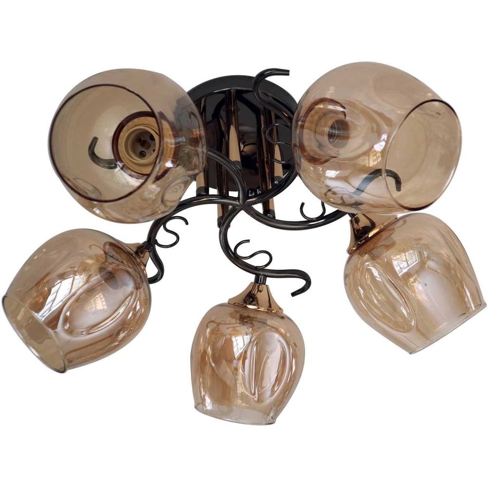 Изображение товара Потолочный светильник ЭкономСвет 31948/5BK+FGD AMB современный черный светильник